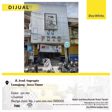 DIJUAL RUKO STRATEGIS DI JL. JENDRAL SUPRAPTO LUMAJANG-JAWA TIMUR!!