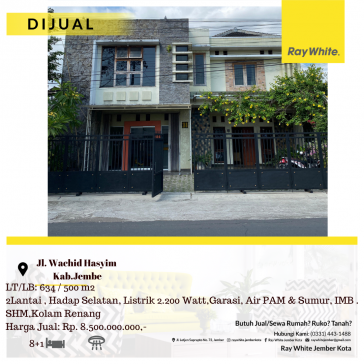 DIJUAL RUMAH DAERAH STRATEGIS JL. WACHID HASYIM KAB. JEMBER !!